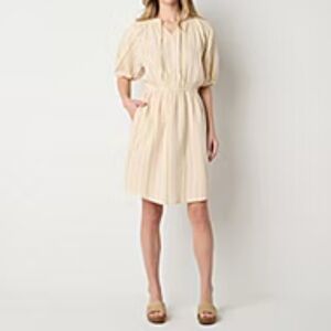 Striped Cream and Pink Dress